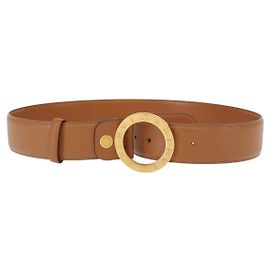 Bulgari Cinto BVLGARI de couro 36,6"" marrom ouro Auth bs32135 Marrom Dourado