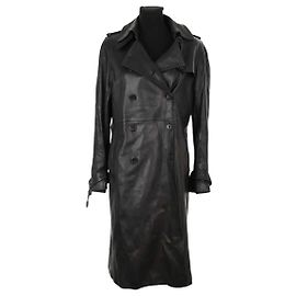 Gerard Darel Black leather coat Black