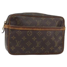 LOUIS VUITTON Pochette Compiegne 23 Monogram M51847 LV Auth ka1240 Monogramme