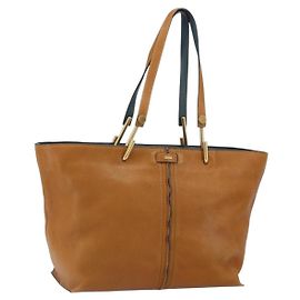 Chloé Borsa Tote in Pelle Marrone Oro Auth BA9368 Marrone D'oro