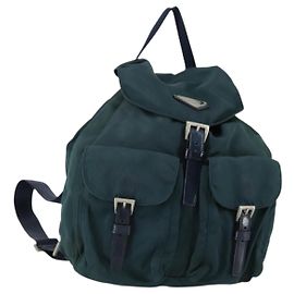 PRADA Rucksack aus Nylon grün silber authentisch 157004 Silber Grün