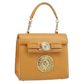 Borsa a mano Gianni Versace in pelle giallo oro Auth yk20132 D'oro Giallo