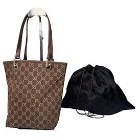 Sac à main mini tote vintage Gucci monogram or marron Marron