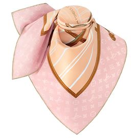 Louis Vuitton Mi Neverfull 90 cuadrado/pañuelos Rosa Beige Marrón claro