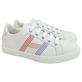 Baskets Hermès Avantage en cuir blanc Blanc