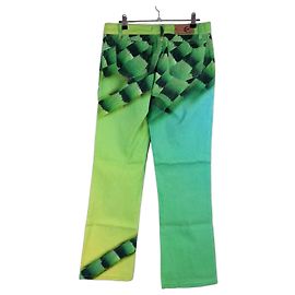 Grüne Just Cavalli Jeans mit Tiermuster Grün