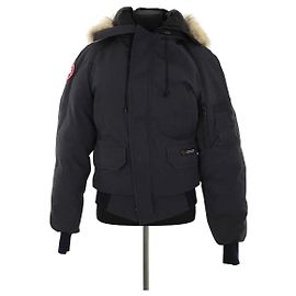 Canada Goose Navy Fur Down Jacket Navy blue