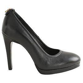 Galliano Black leather heels Black