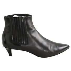 Céline Botas de couro preto Preto