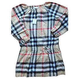 Vestido a cuadros Burberry para niñas Negro Blanco Roja Beige