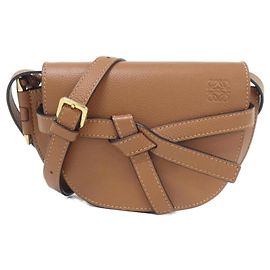 Bolsa de Ombro Loewe Gate Dual Mini Marrom