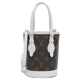 Sac à main Nano Bucket LV Match de Louis Vuitton Marron Blanc Monogramme