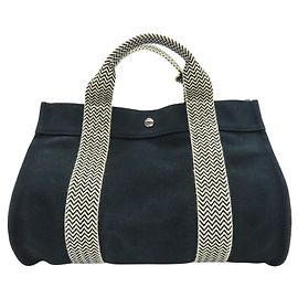Hermès Hermes Cannes PM Tote Bag Black Cream