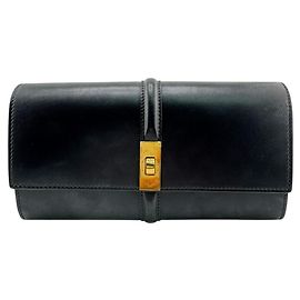 Céline Celine Large Wallet 16 Turnlock Black