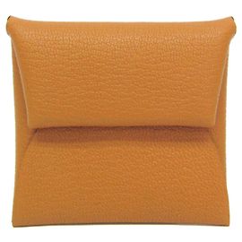 Hermès Hermes Bastia Chevre Leather Coin Purse Brown