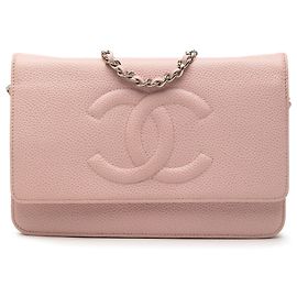 Cartera Chanel Caviar Rosa CC con Cadena Rosa
