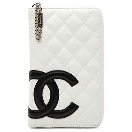 Chanel White CC Quilted Lambskin Cambon Ligne Zippy Organizer Wallet White