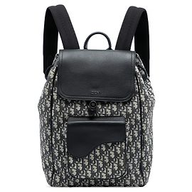 Mochila Saddle em lona azul oblíqua Dior Azul