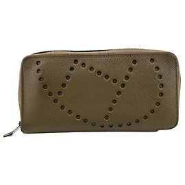 Hermès HERMES Round Zip Evelyne Long Wallet in Brown Brown