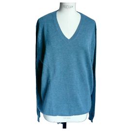 ERIC BOMPARD Pull cachemire V bleu neuf homme XXL sous blister Bleu clair