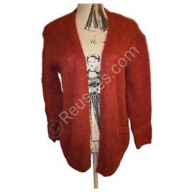 Fluffy Des Petits Hauts Gilet - Brick / Rust color Other