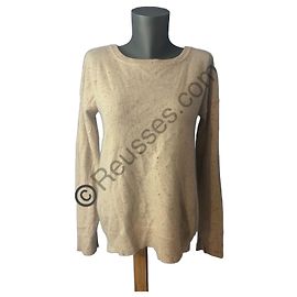 Pull Zadig & Voltaire en cachemire écru – taille L – douceur absolue & détails étoiles Autre