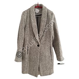 Suncoo Éloi Coat Black and White Herringbone Other