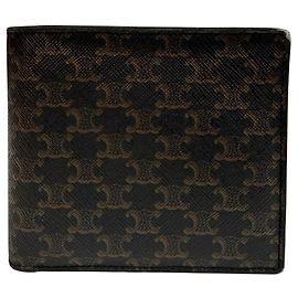 Céline CELINE Triomphe Bifold Compact Wallet Brown Black