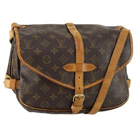 Borsa Saumur Louis Vuitton in tela Monogram Marrone