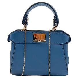 Fendi Nano Peekaboo – Cuir Bleu Bleu Bleu clair