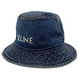 Céline Celine Blue Cotton Bucket Hat Blue