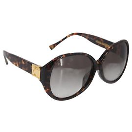 LOUIS VUITTON Supson Oversized Sunglasses plastic Brown LV Auth BA9323 Brown