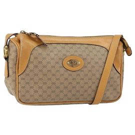 Gucci Borsa a Spalla Micro GG Supreme PVC Beige Oro Auth BA9394 Beige D'oro