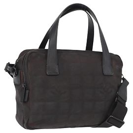 CHANEL Nuova linea da viaggio Borsa a mano Nylon 2in1 Nera CC Auth bs30708 Nero