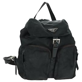 PRADA Backpack Nylon Green Silver Auth bs31871 Silvery Green