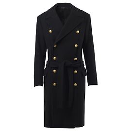 Balmain Wool Coat Black Other