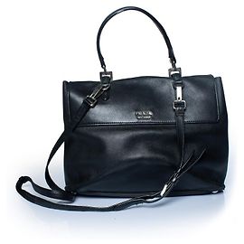 Prada, grande bolsa tote conversível com alça dupla Preto