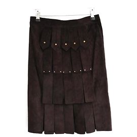 Yves Saint Laurent x Tom Ford Suede Gladiator Skirt Brown