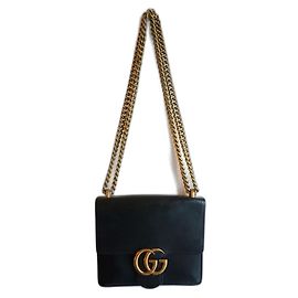 Borsa a tracolla Gucci GG Marmont Chain pelle nera Nero