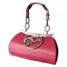 Christian Dior pink lizard minaudière bag 2004 Pink
