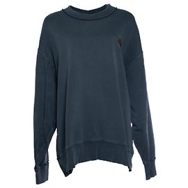 Autre Marque Pull en détresse avec impression sur les manches Gris