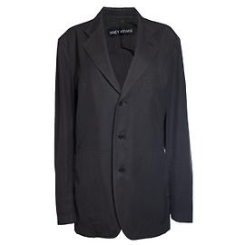 Issey Miyake, Baumwollblazer in Anthrazit Schwarz Grau