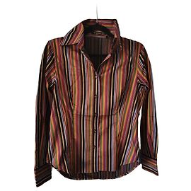 Camisa Etro de Rayas de Algodón Negra Multicolor Multicolor
