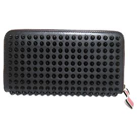 Christian Louboutin Panettone Calf Leather Long Wallet Black