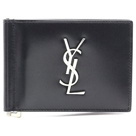 Yves Saint Laurent Saint Laurent Monogram Leather Wallet Black