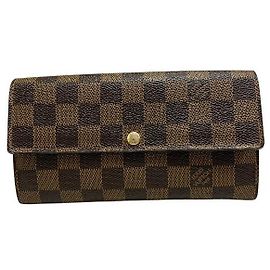 Cartera Larga Damier Sarah de Louis Vuitton Castaño