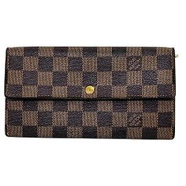 Carteira Longa Damier Sarah da Louis Vuitton Marrom