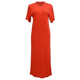 Robe T-shirt Midi AMI Paris en Coton Rouge Rouge