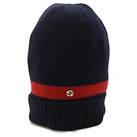 Gucci Interlocking G Wool Beanie Blue