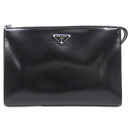 Prada 2VF030 Spazzolato Shoulder Bag Black